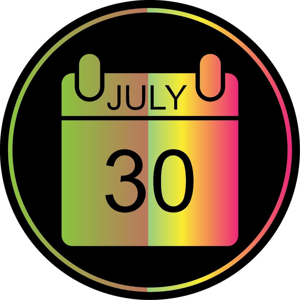 July Glyph Due Color Icon Design vector