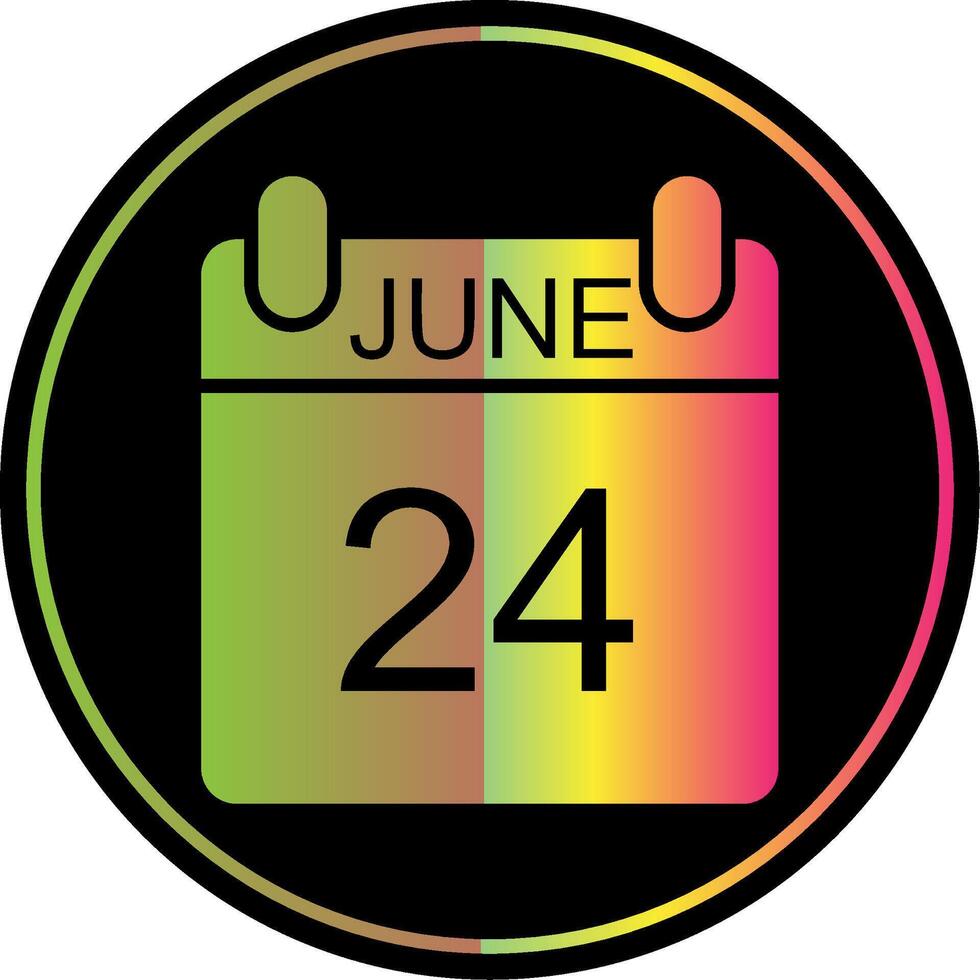 June Glyph Due Color Icon Design vector