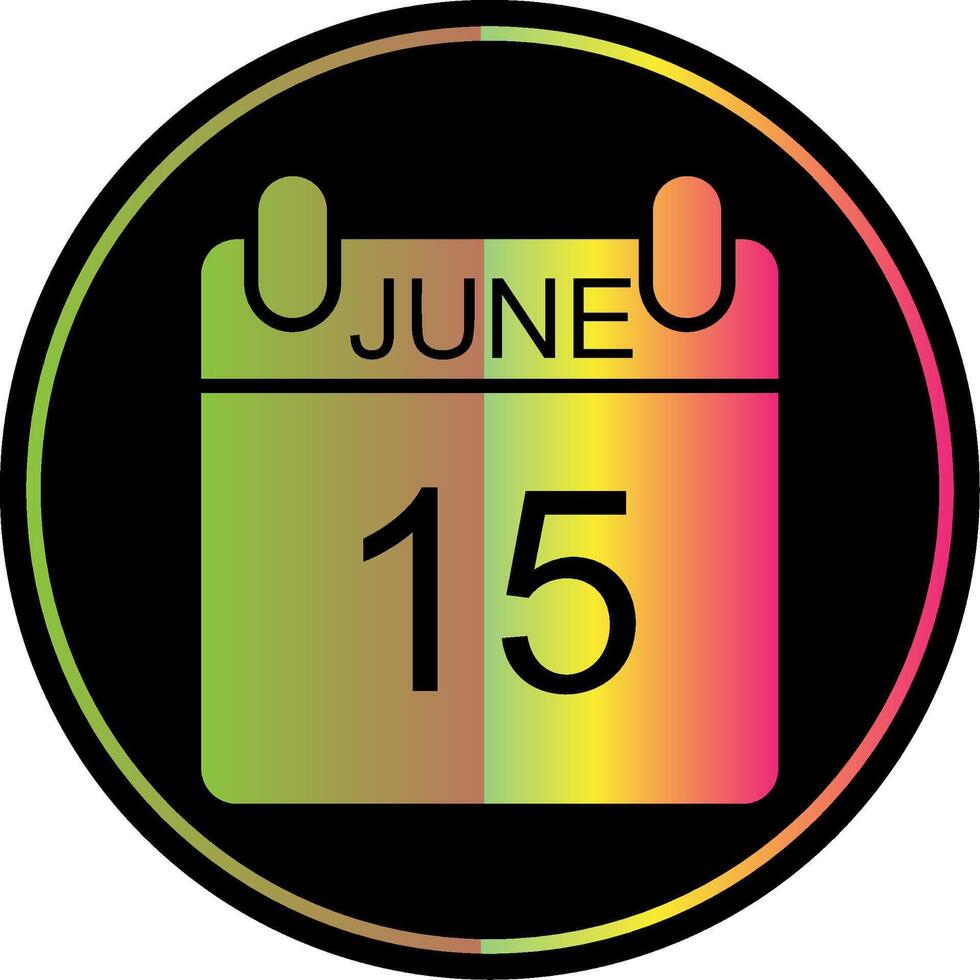 June Glyph Due Color Icon Design vector