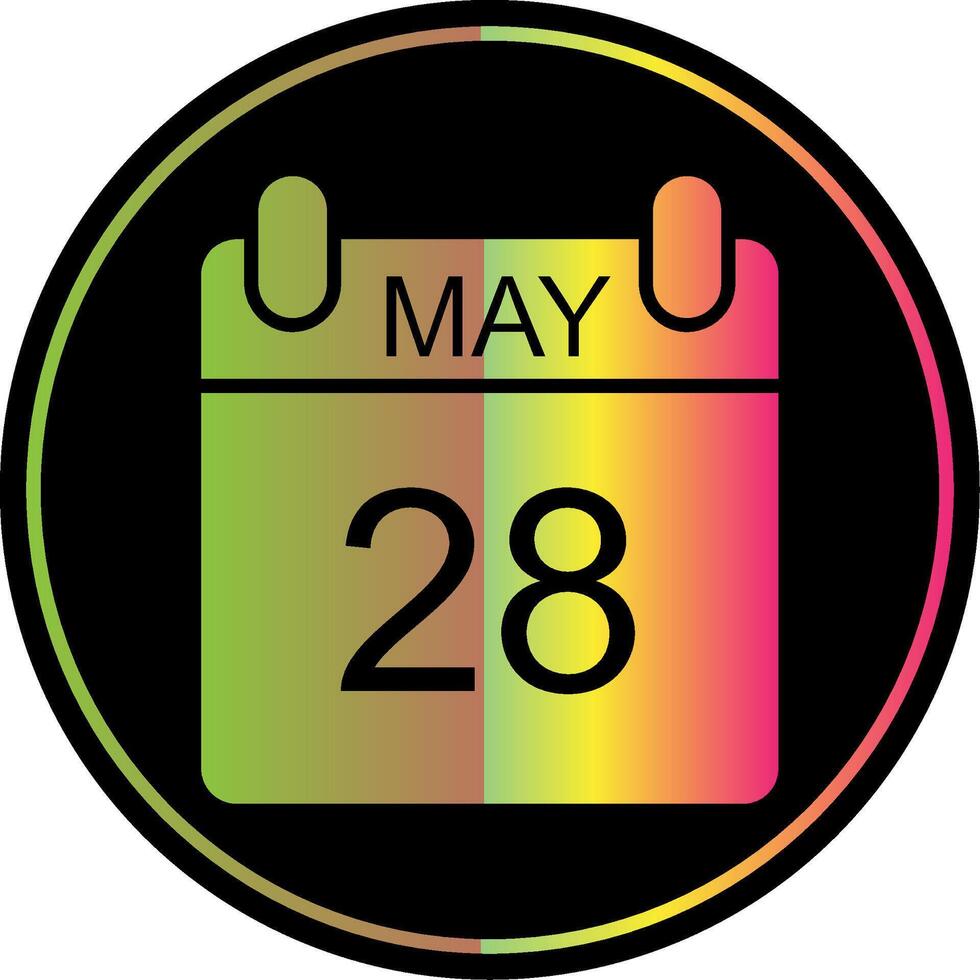 May Glyph Due Color Icon Design vector