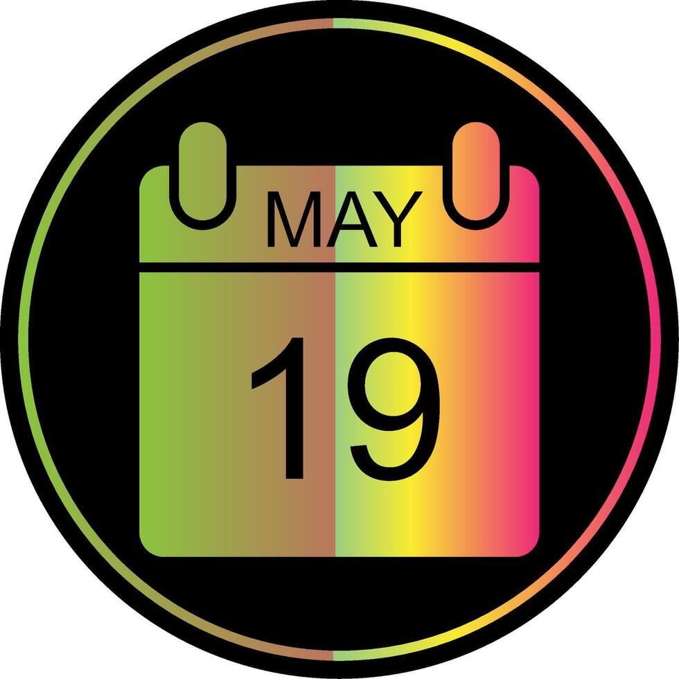 May Glyph Due Color Icon Design vector