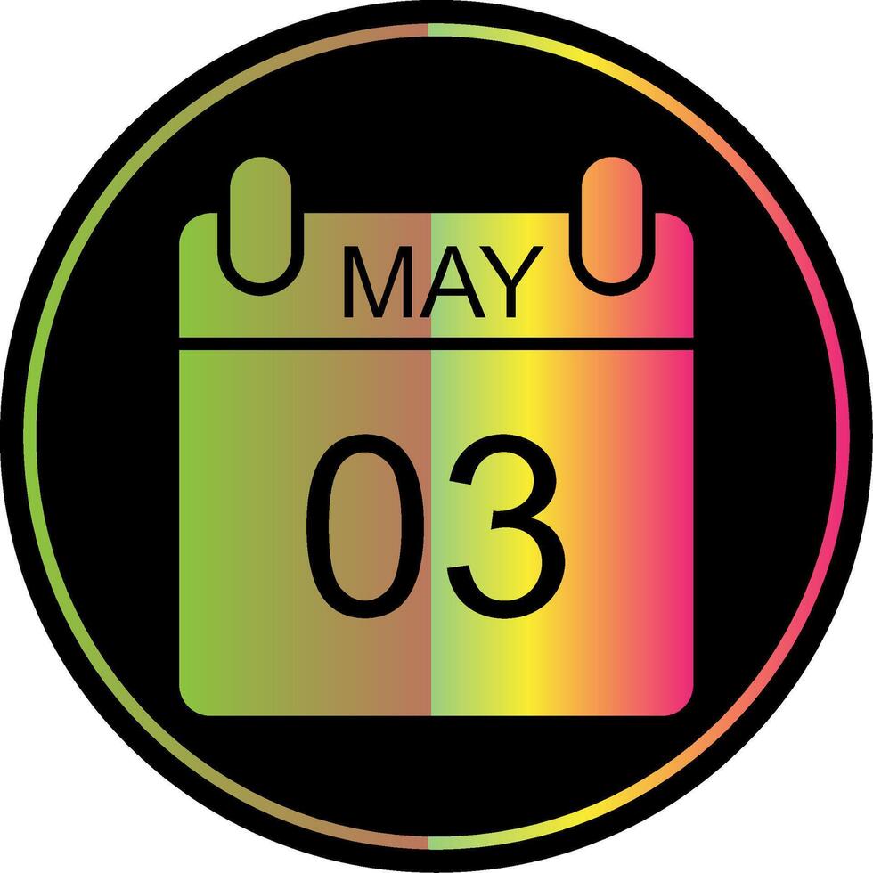 May Glyph Due Color Icon Design vector