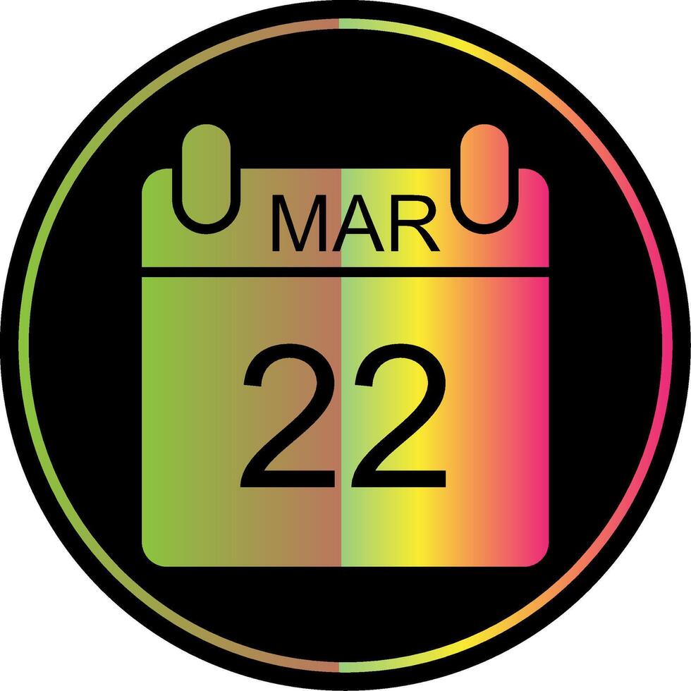 March Glyph Due Color Icon Design vector