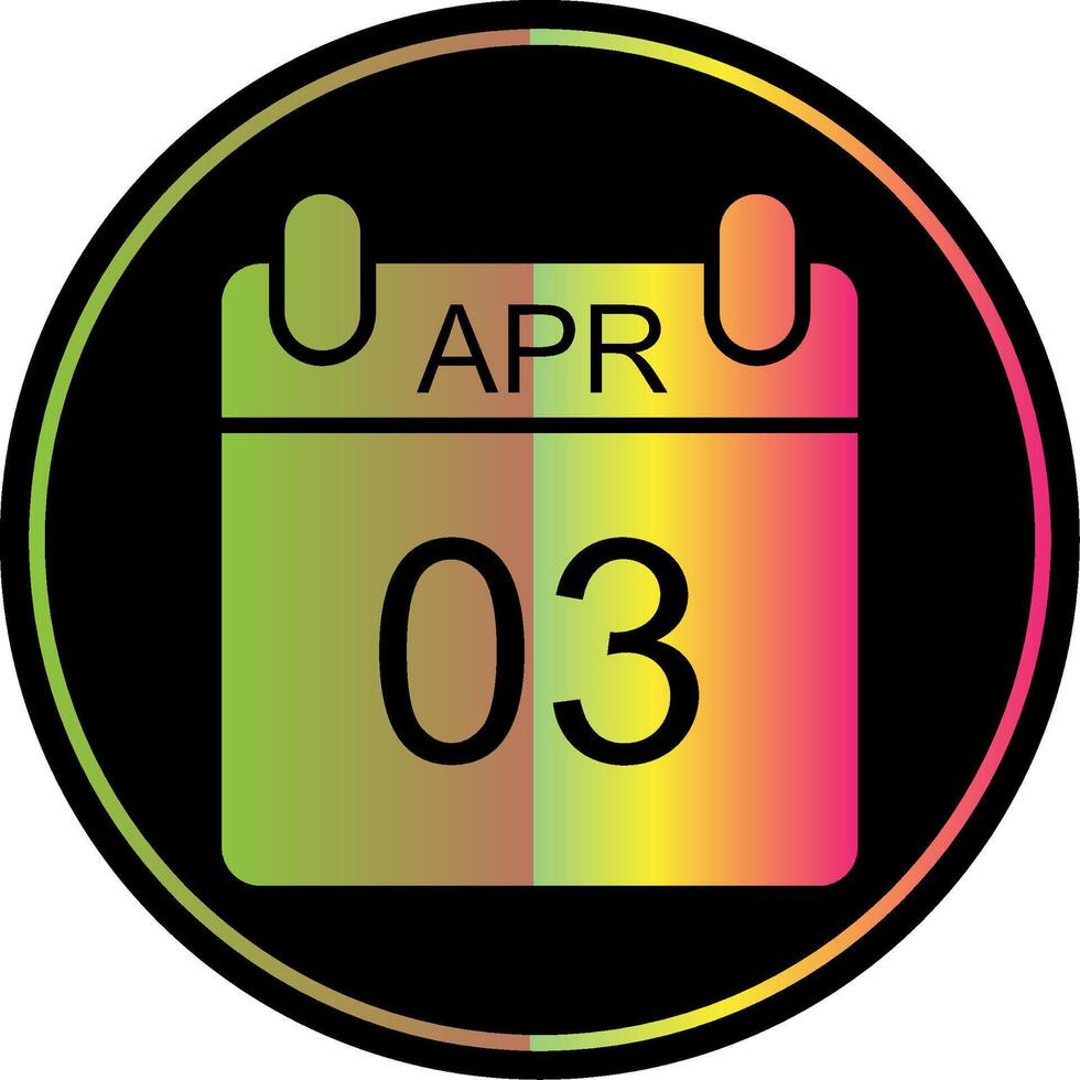 April Glyph Due Color Icon Design vector