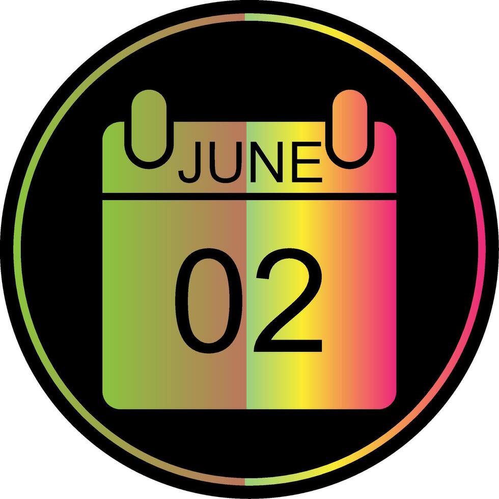 June Glyph Due Color Icon Design vector