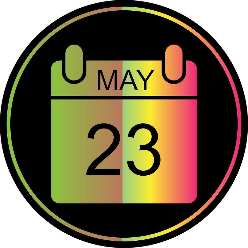 May Glyph Due Color Icon Design vector