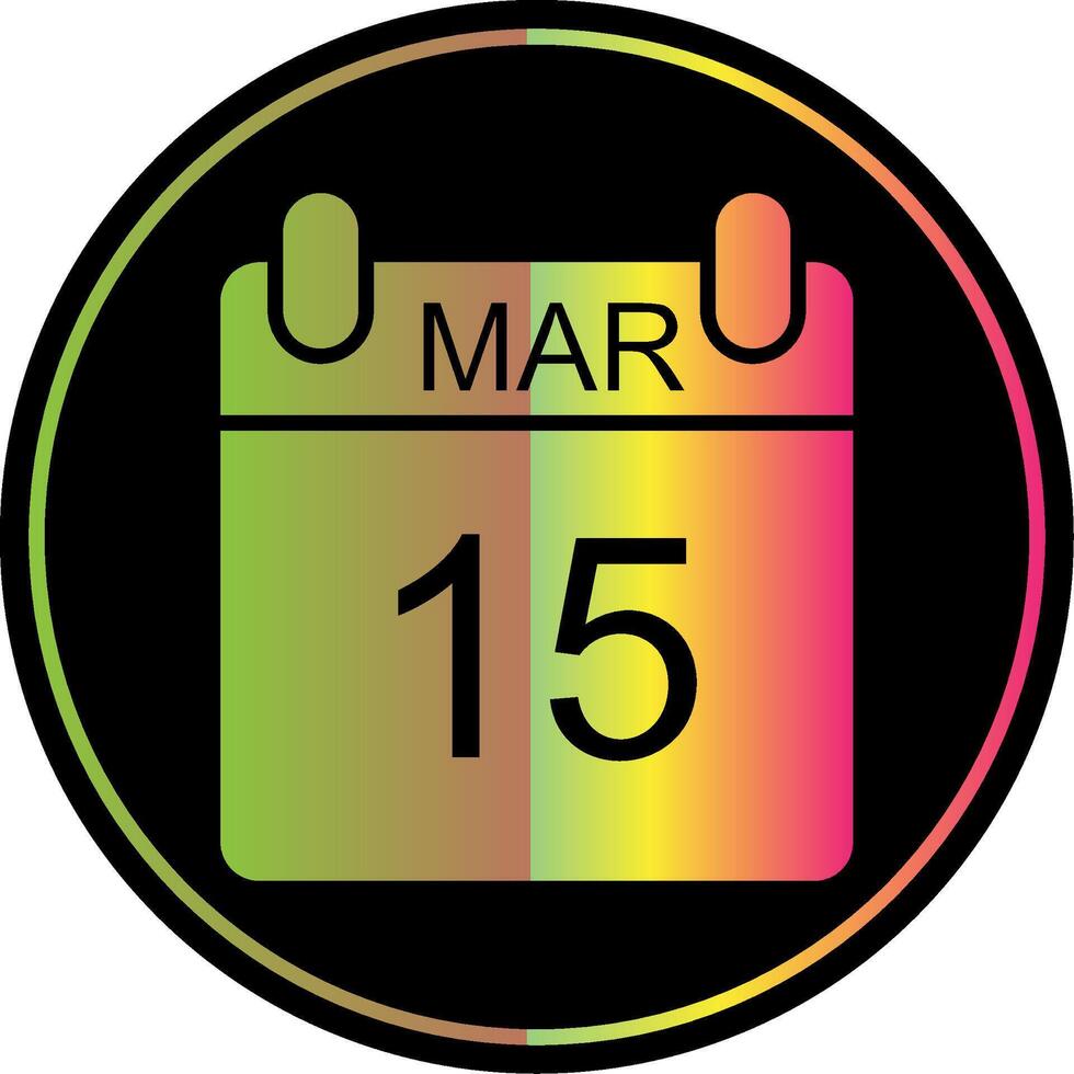 March Glyph Due Color Icon Design vector