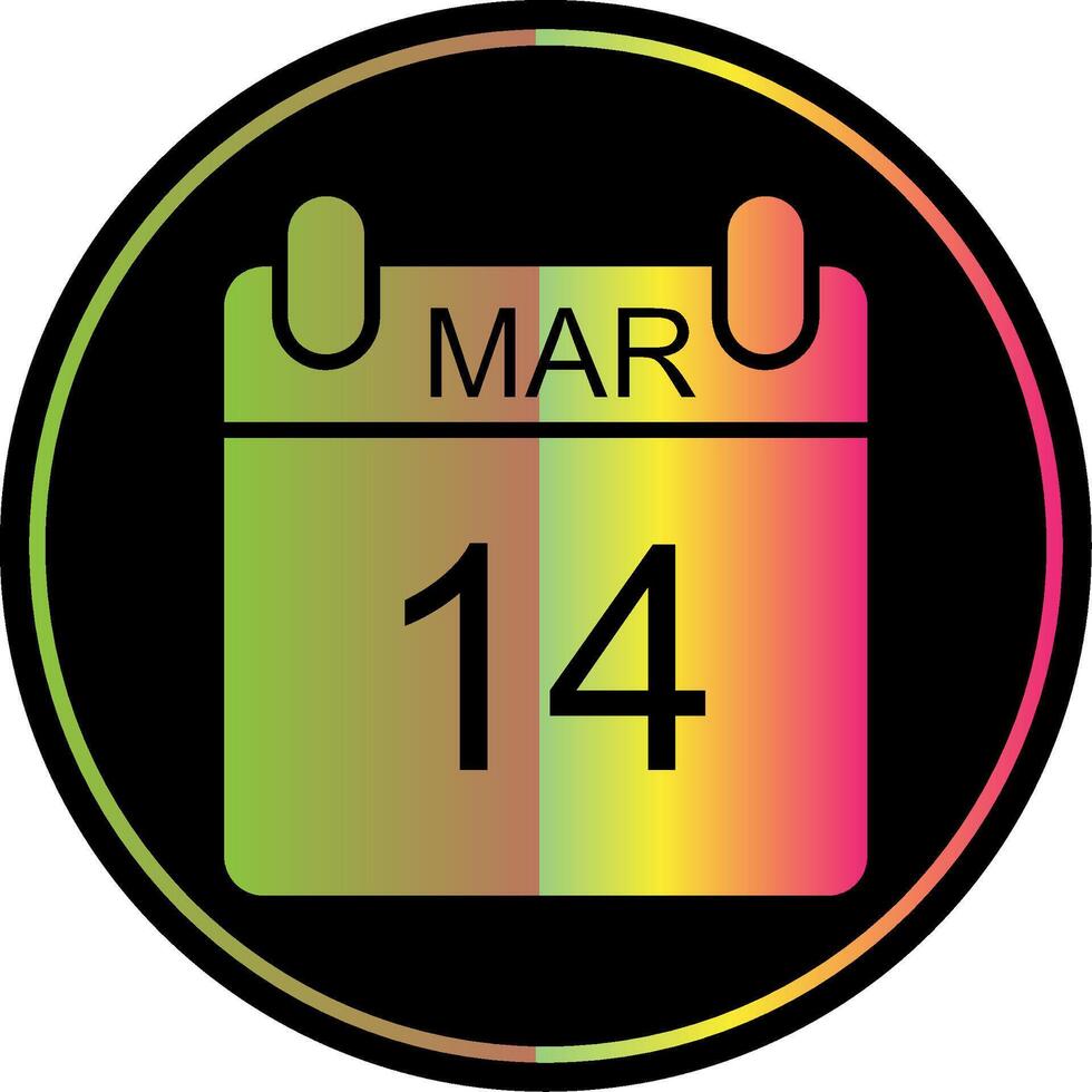 March Glyph Due Color Icon Design vector