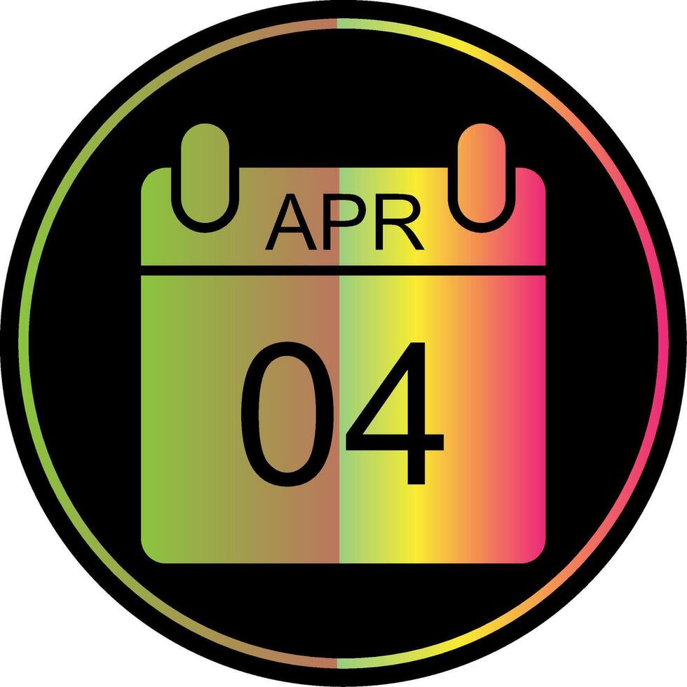 April Glyph Due Color Icon Design vector