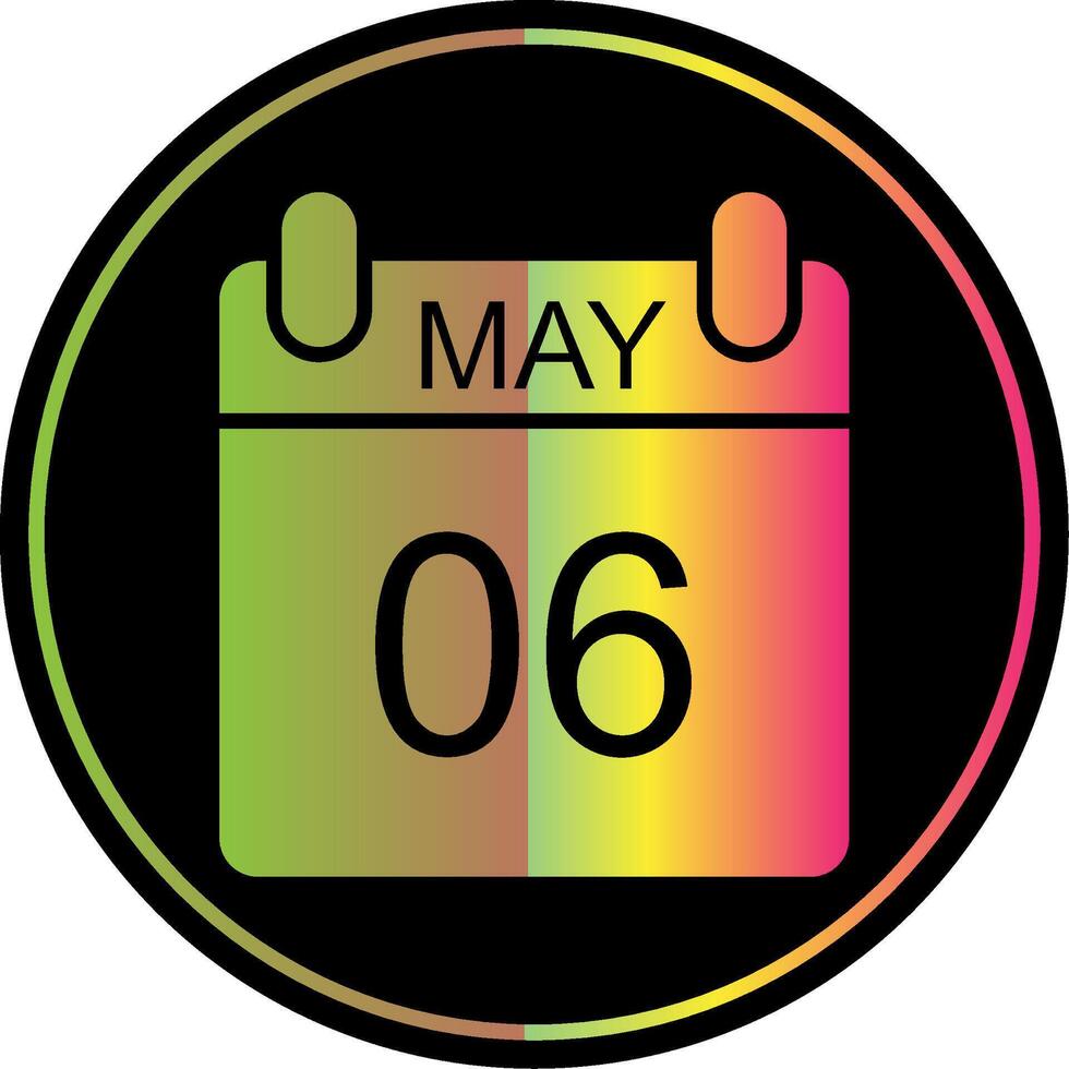May Glyph Due Color Icon Design vector