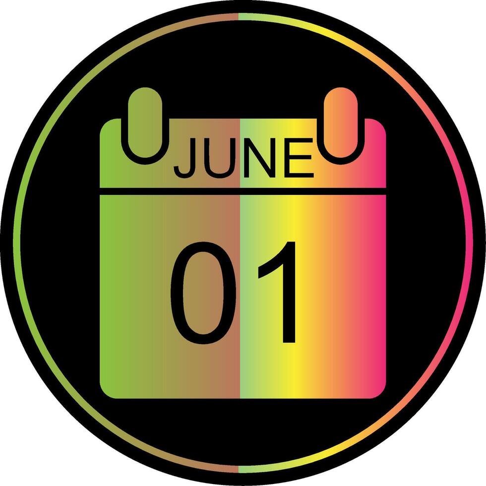 June Glyph Due Color Icon Design vector