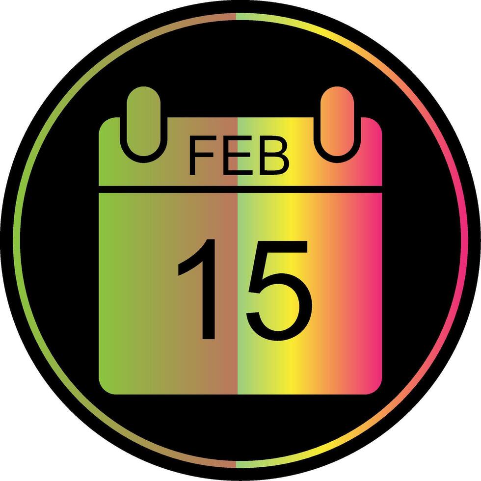 febrero glifo debido color icono diseño vector
