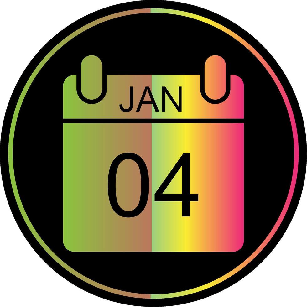 January Glyph Due Color Icon Design vector