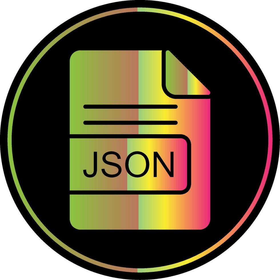 JSON File Format Glyph Due Color Icon Design vector