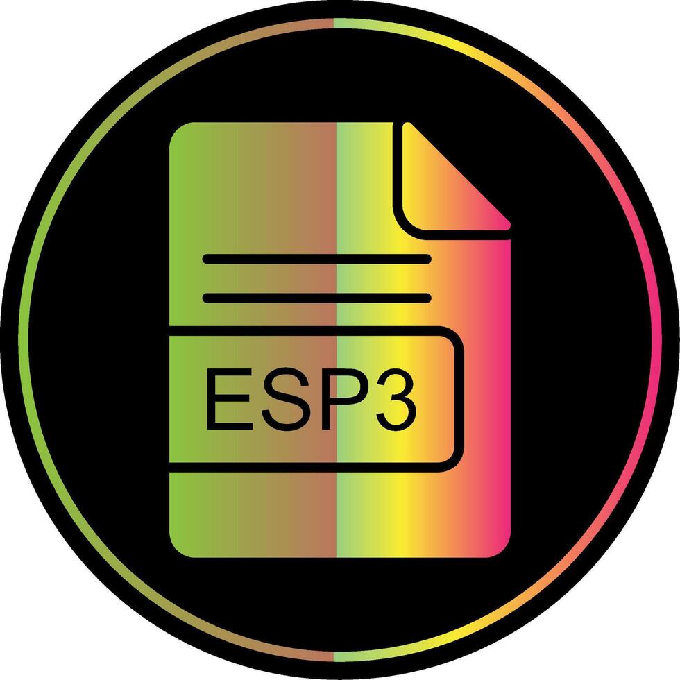 ESP3 File Format Glyph Due Color Icon Design vector