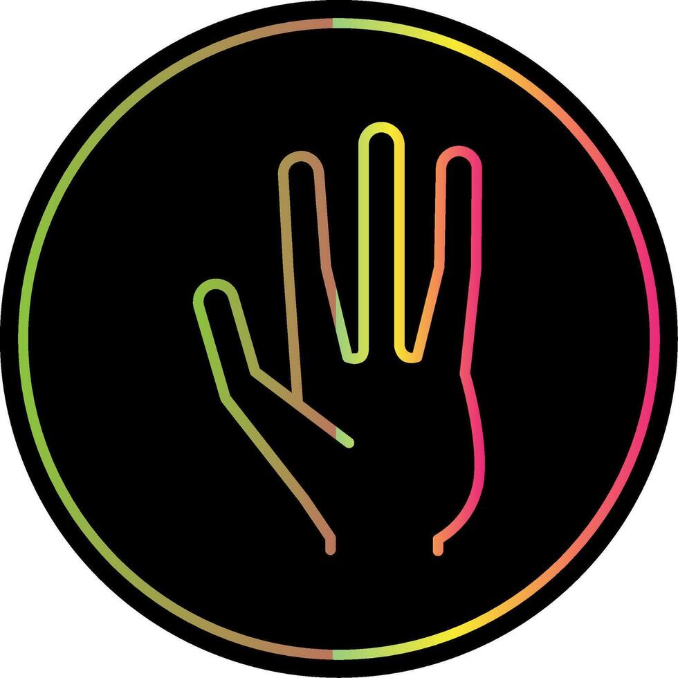 extraterrestre mano línea degradado debido color icono diseño vector