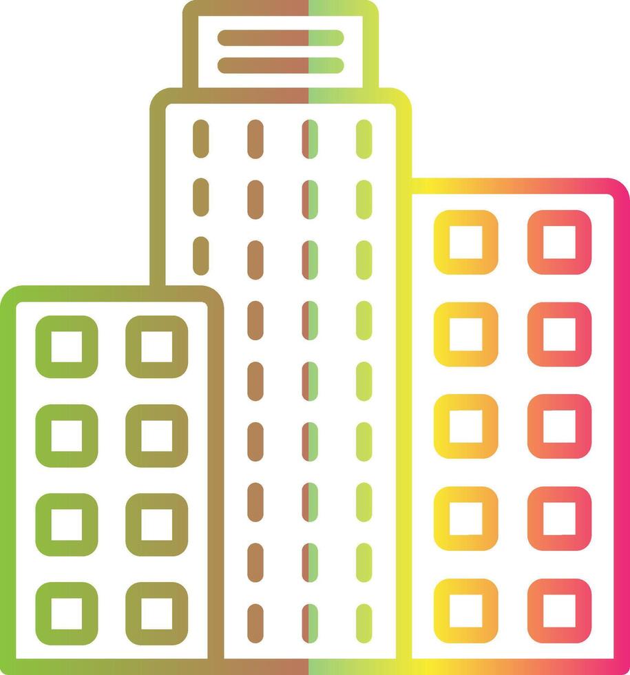 Building Line Gradient Due Color Icon Design vector