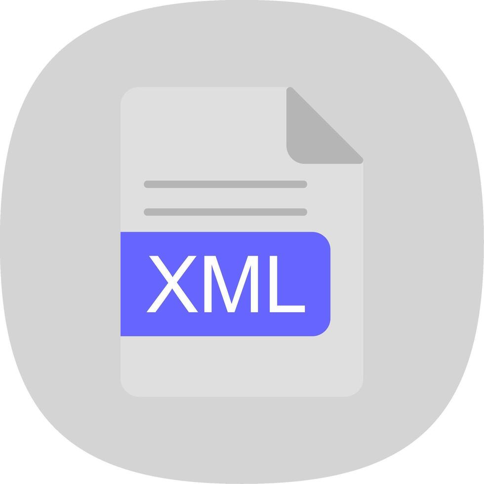 xml archivo formato plano curva icono diseño vector