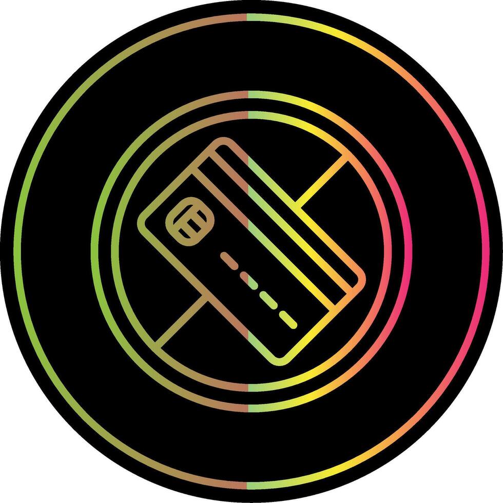 No Credit Card Line Gradient Due Color Icon Design vector