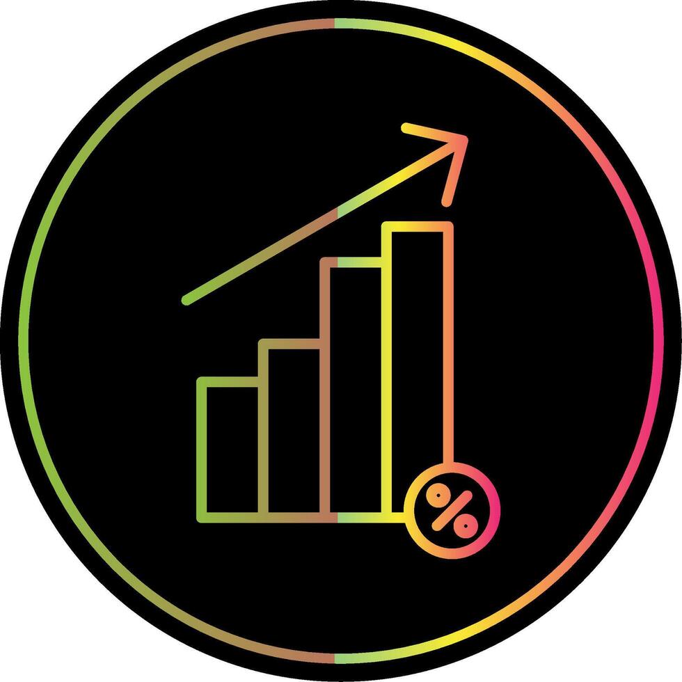 Interest Rate Line Gradient Due Color Icon Design vector