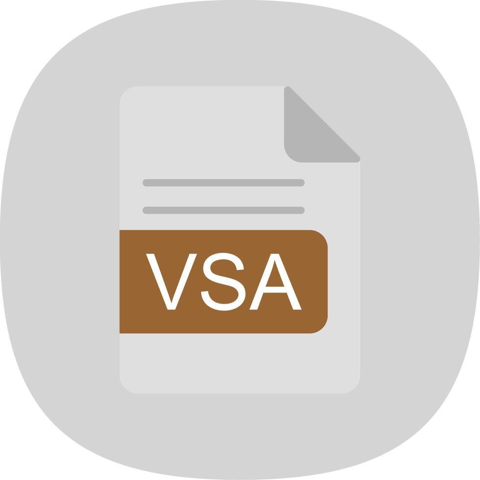 VSA File Format Flat Curve Icon Design vector