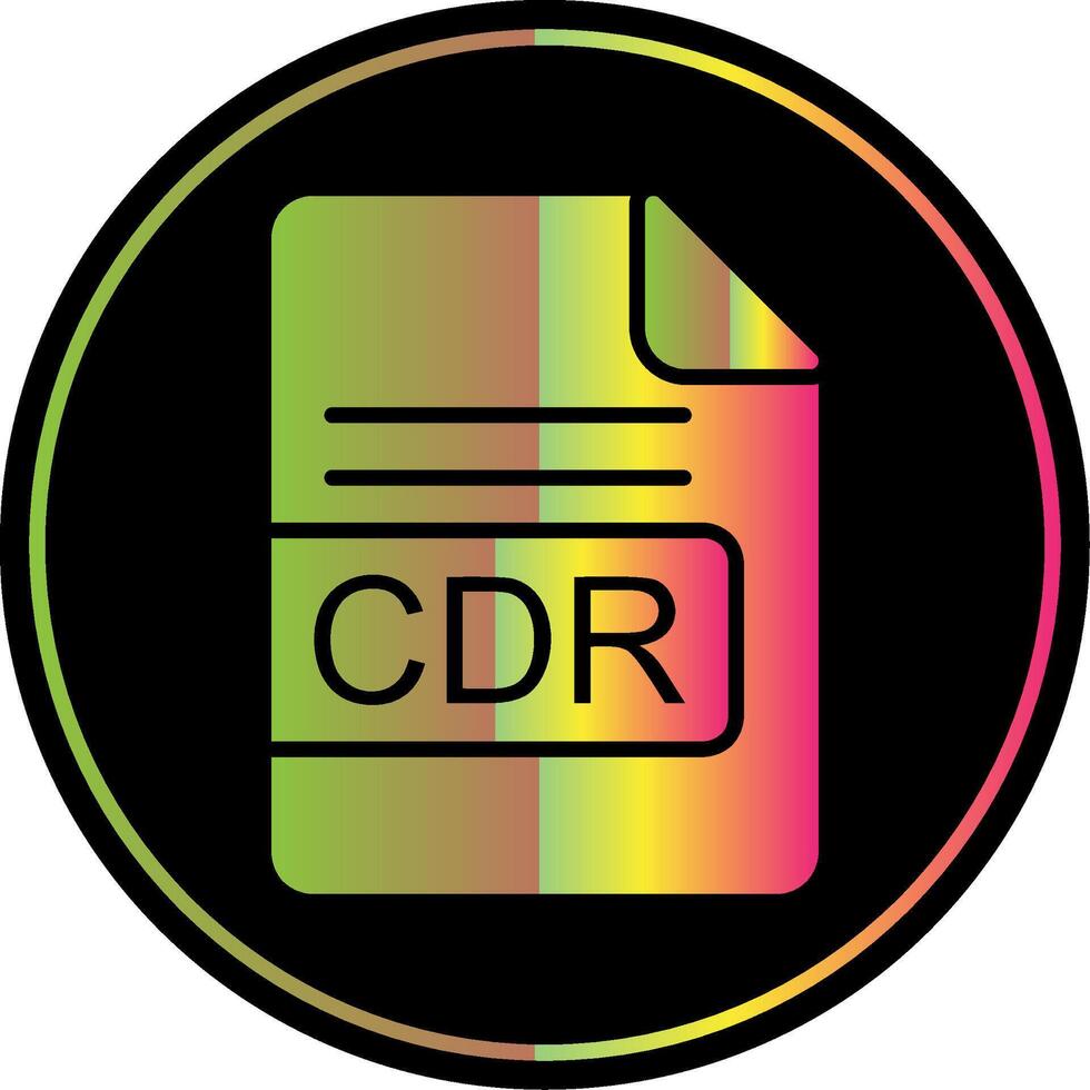 CDR File Format Glyph Due Color Icon Design vector