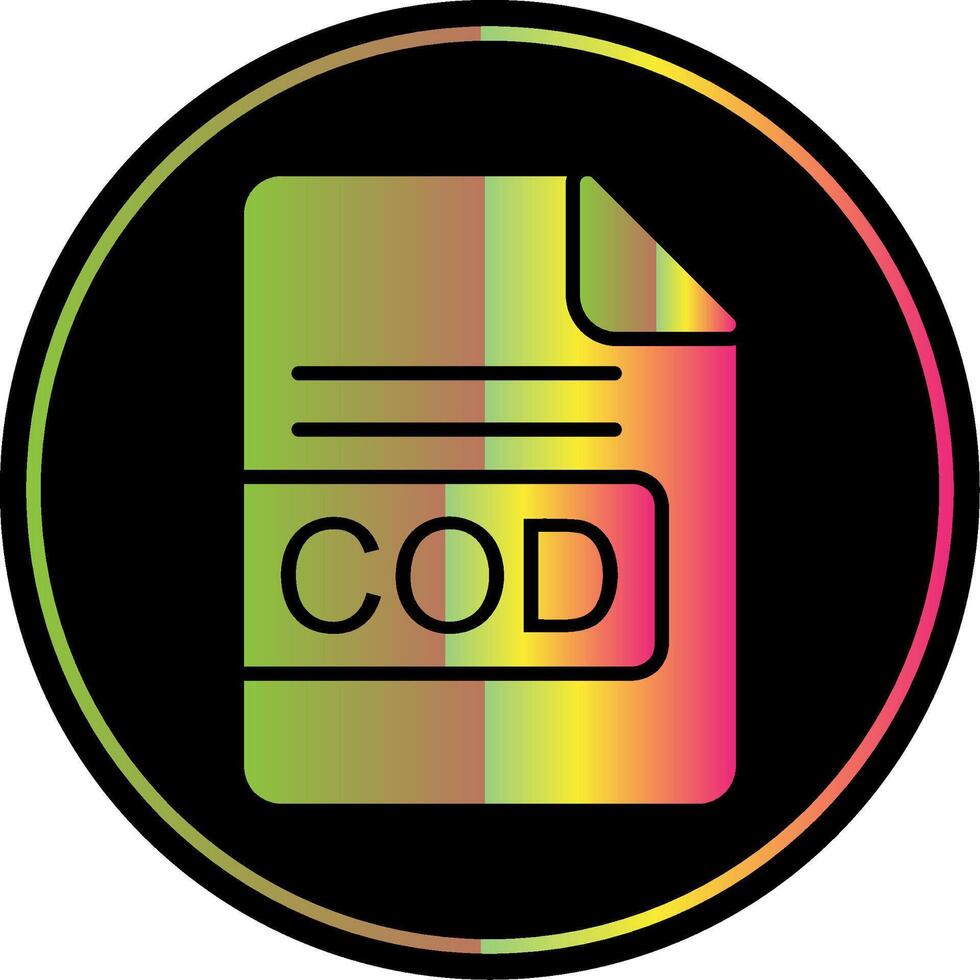 COD File Format Glyph Due Color Icon Design vector