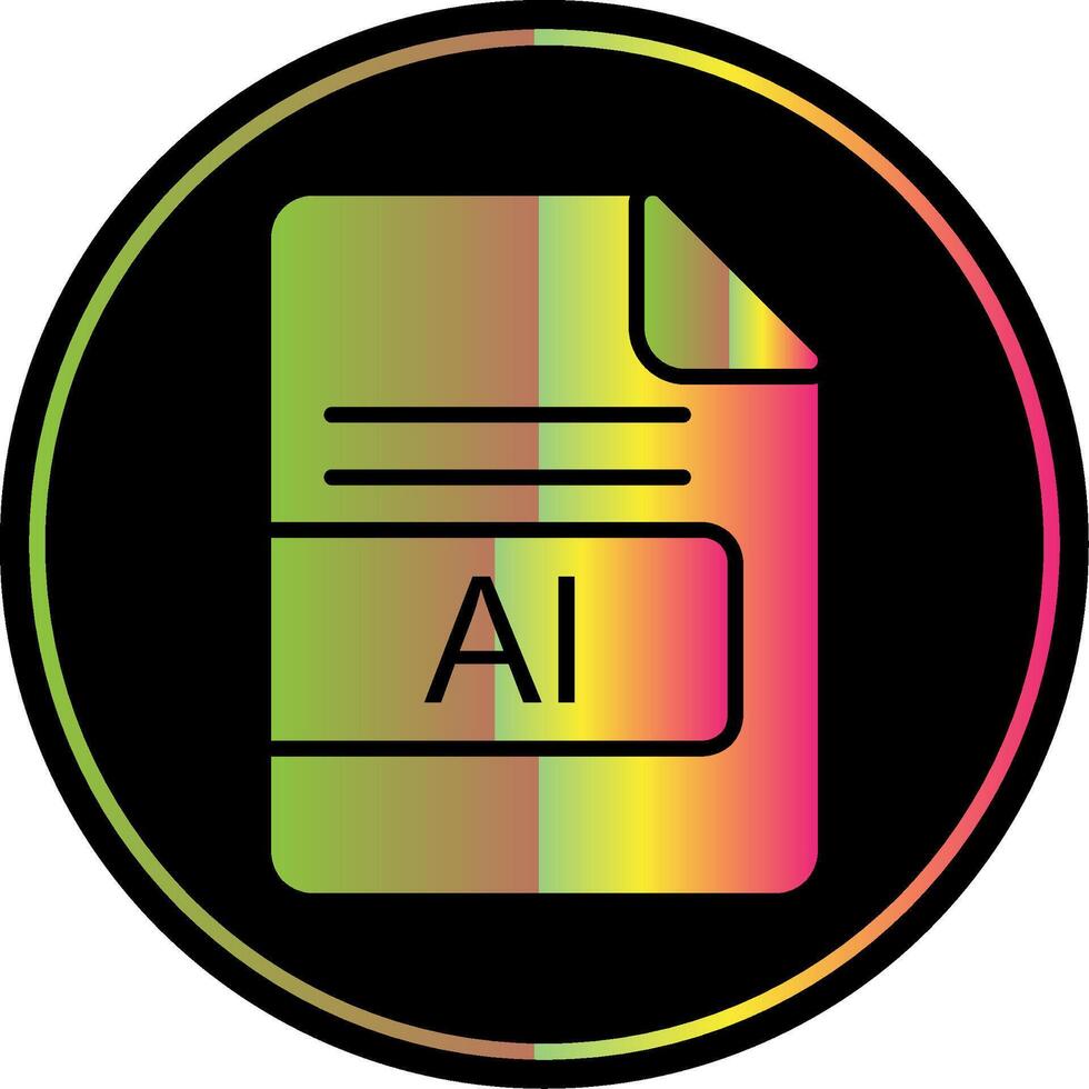 AI File Format Glyph Due Color Icon Design vector