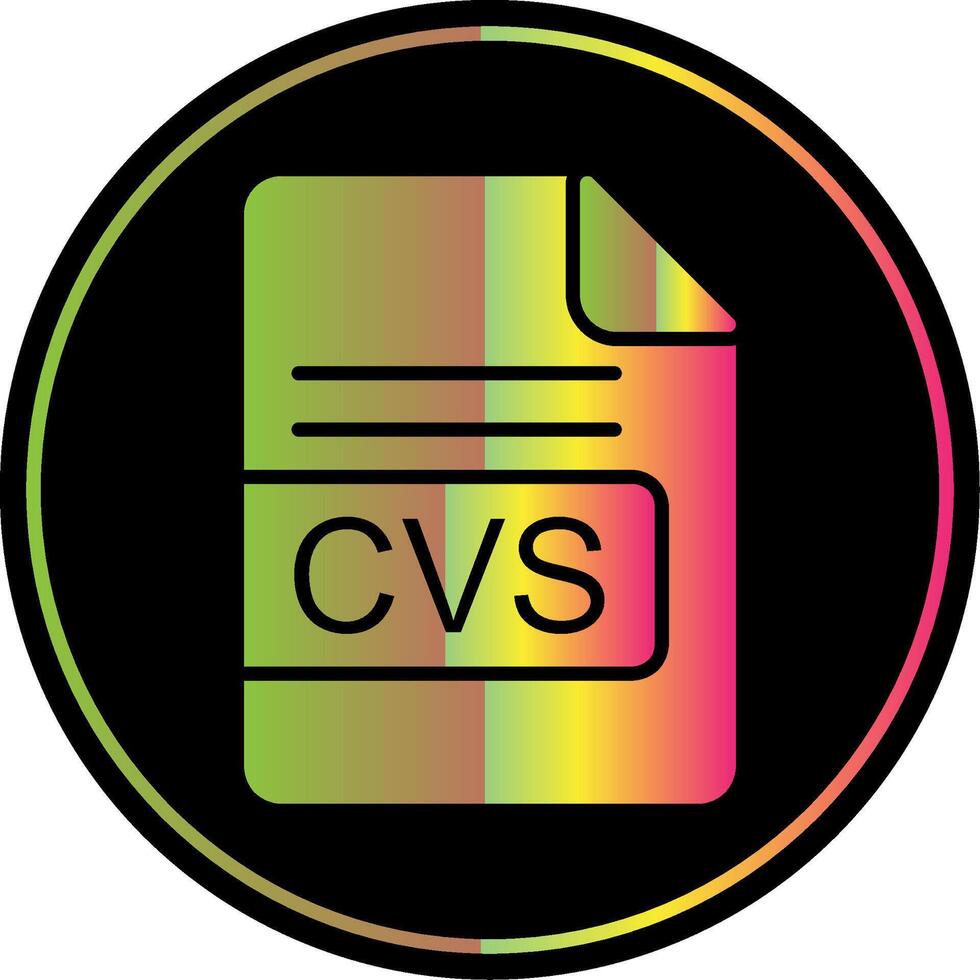 CVS File Format Glyph Due Color Icon Design vector