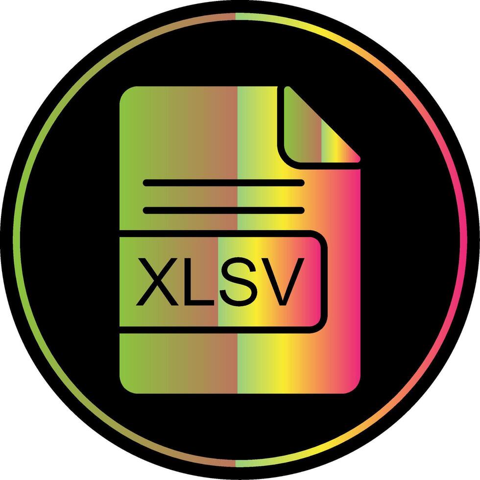 XLSV File Format Glyph Due Color Icon Design vector