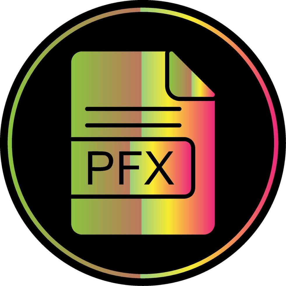 PFX File Format Glyph Due Color Icon Design vector