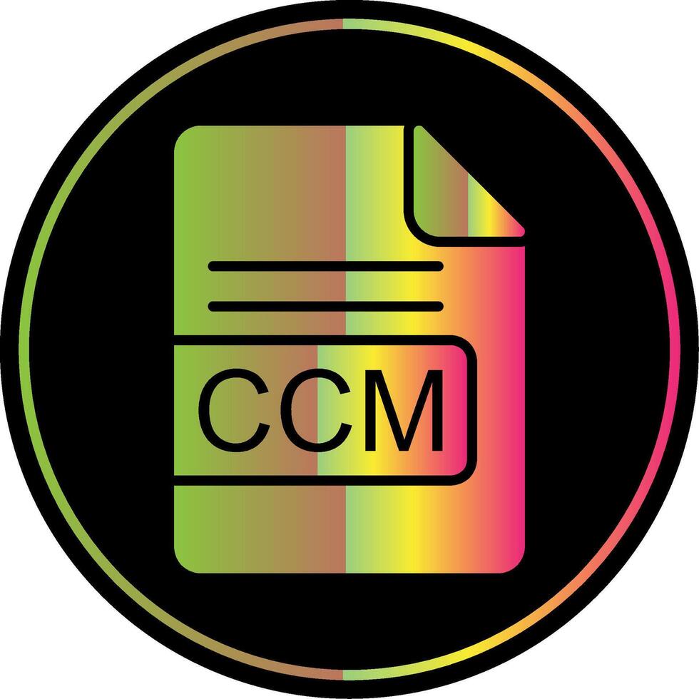 CCM File Format Glyph Due Color Icon Design vector