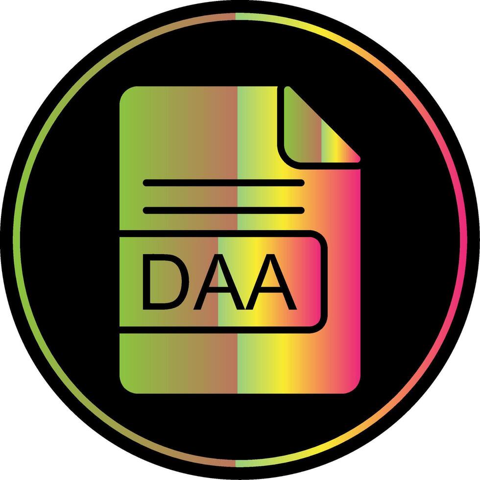 DAA File Format Glyph Due Color Icon Design vector