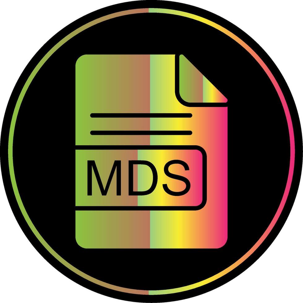 MDS File Format Glyph Due Color Icon Design vector