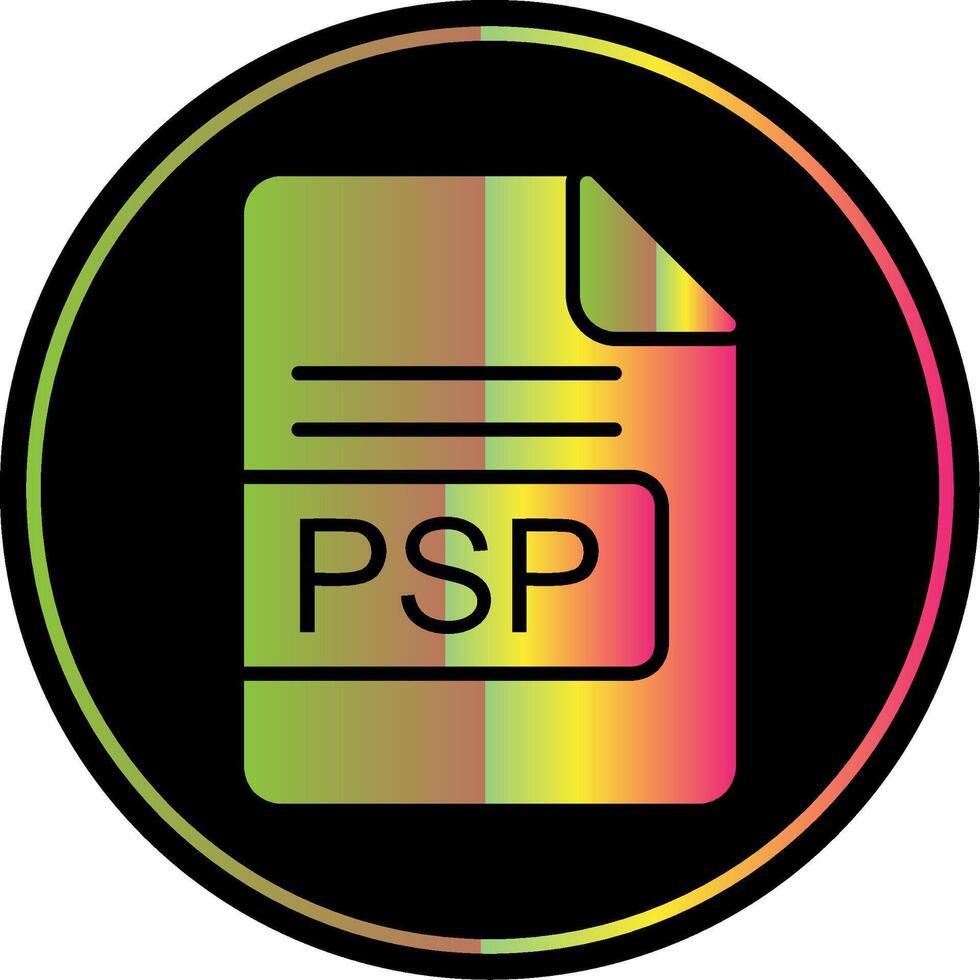 psp archivo formato glifo debido color icono diseño vector