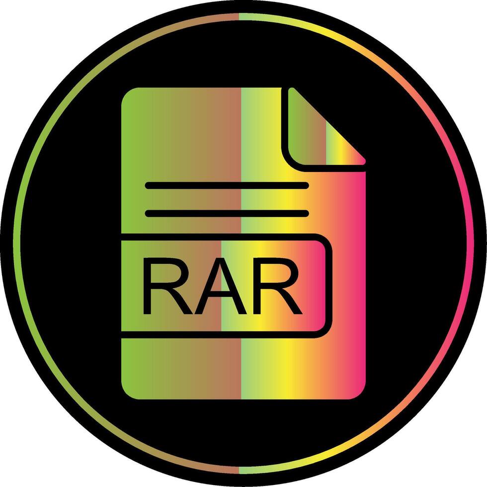 rar archivo formato glifo debido color icono diseño vector