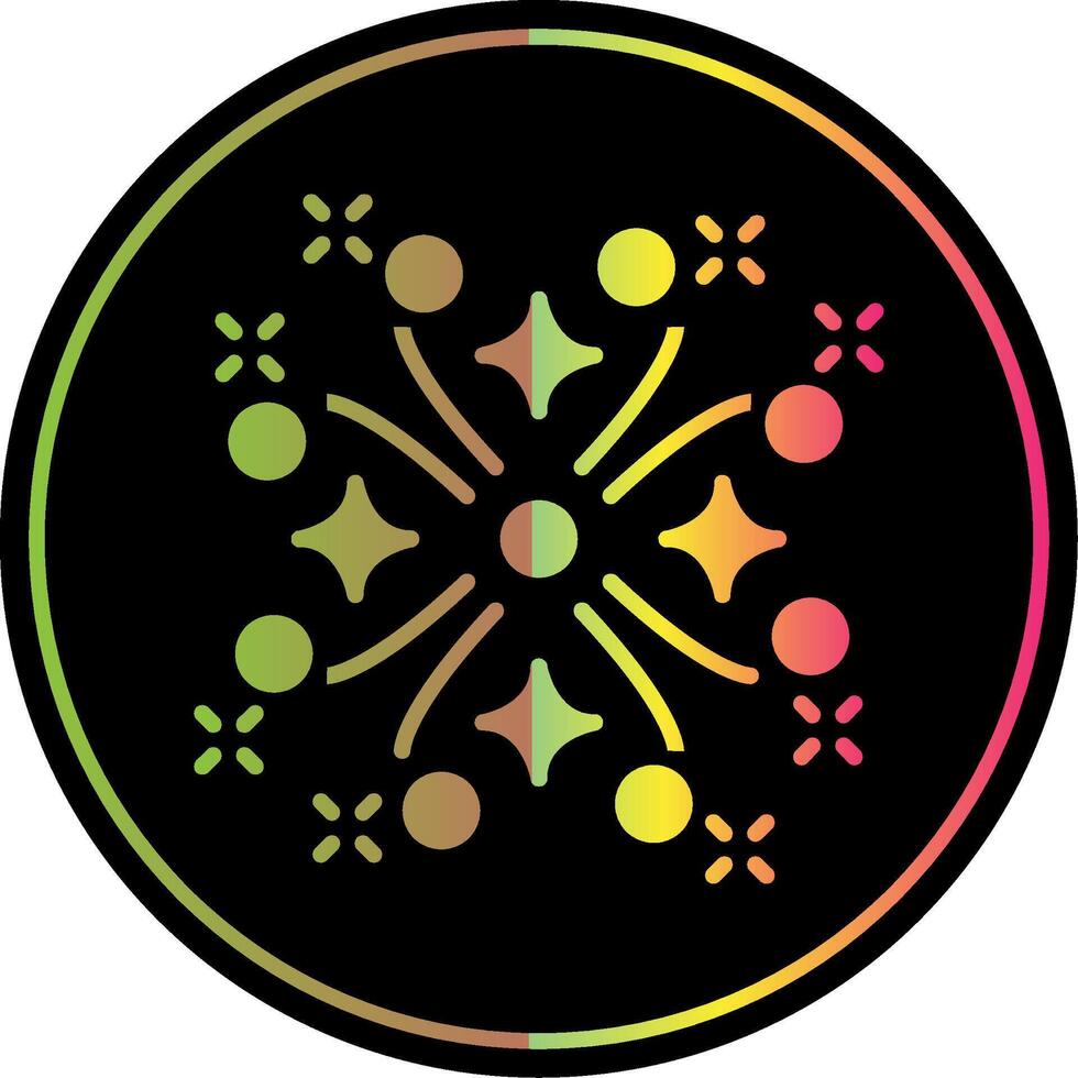 Firework Glyph Due Color Icon Design vector