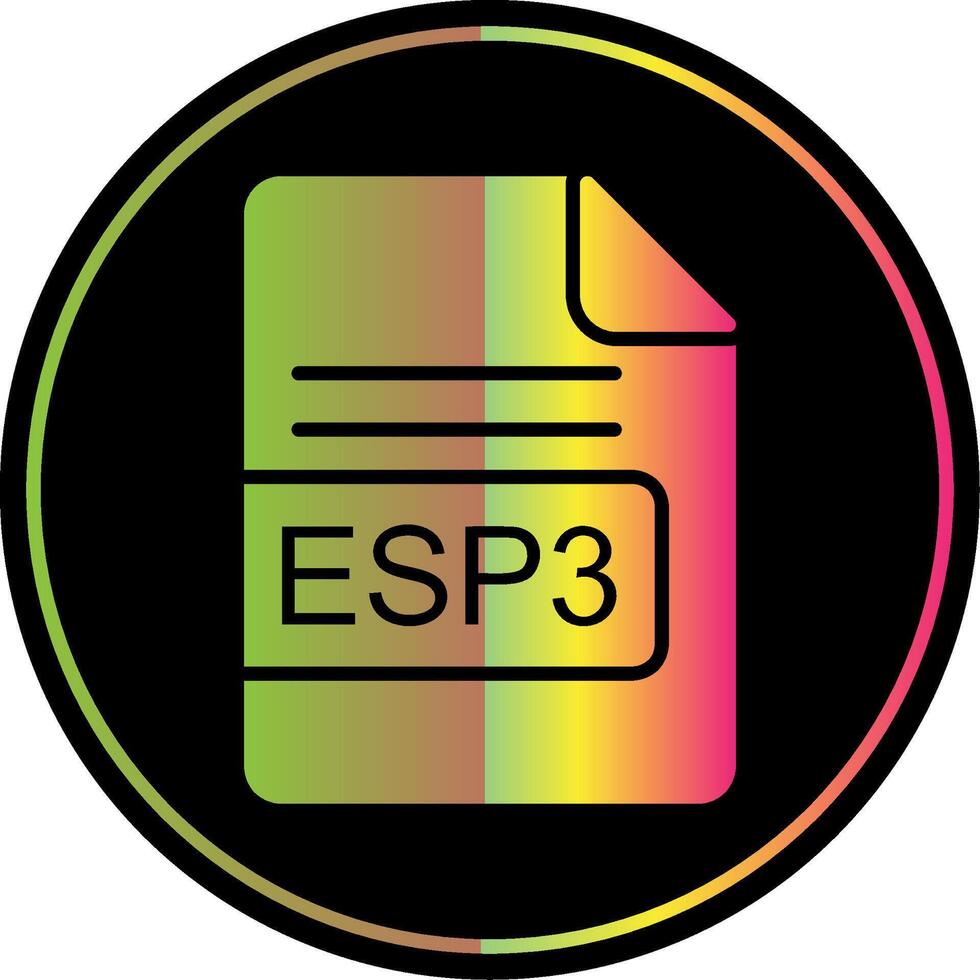 ESP3 File Format Glyph Due Color Icon Design vector