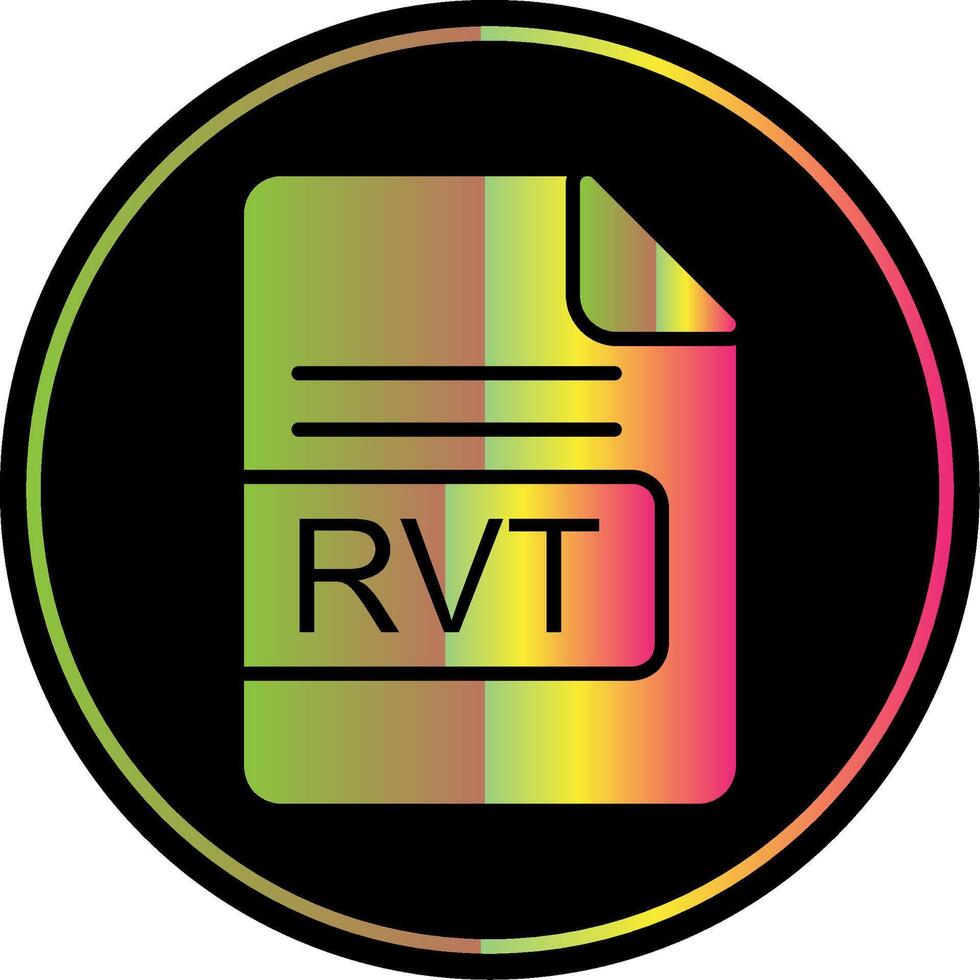 RVT File Format Glyph Due Color Icon Design vector