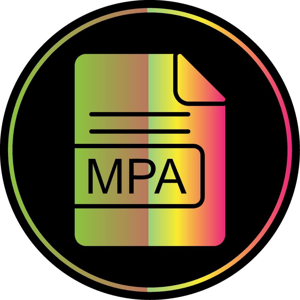 MPA File Format Glyph Due Color Icon Design vector