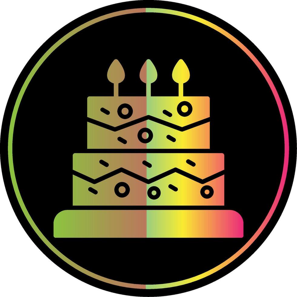 Cake Glyph Due Color Icon Design vector