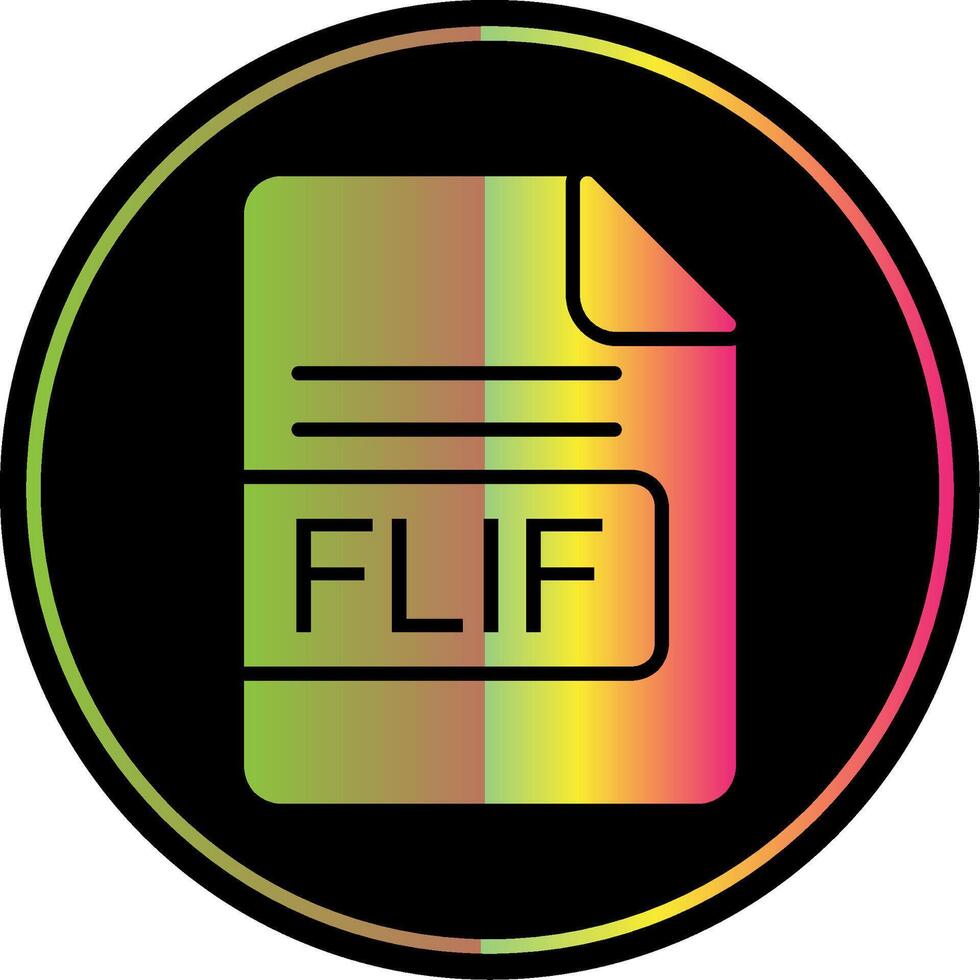 FLIF File Format Glyph Due Color Icon Design vector