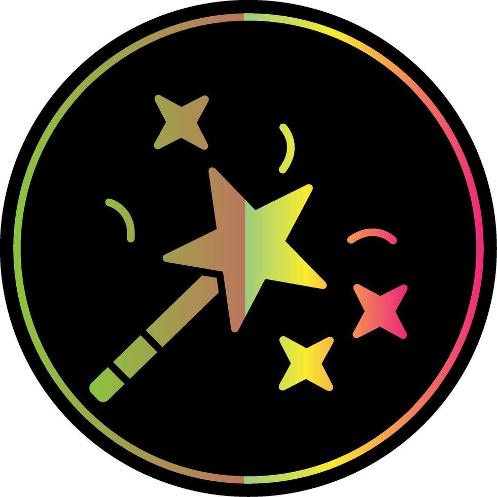 Magic Wand Glyph Due Color Icon Design vector