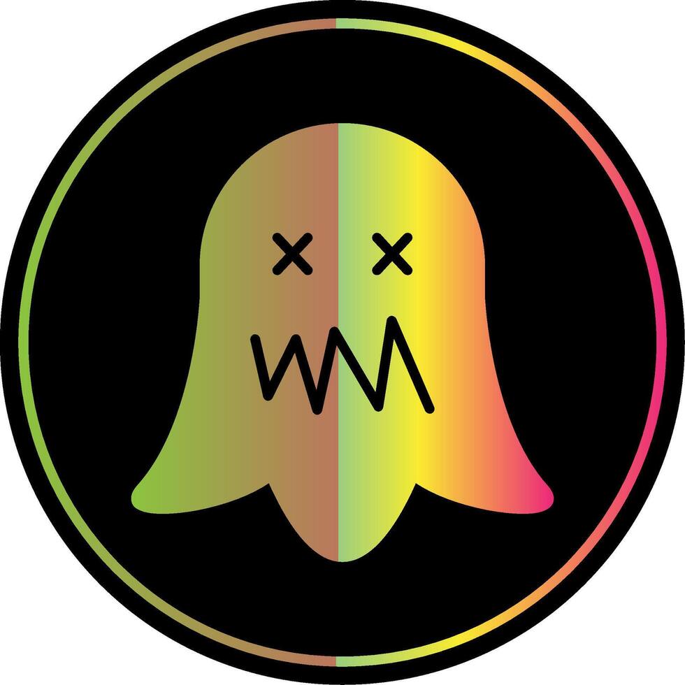 Ghost Glyph Due Color Icon Design vector