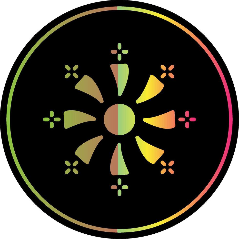 Firework Glyph Due Color Icon Design vector