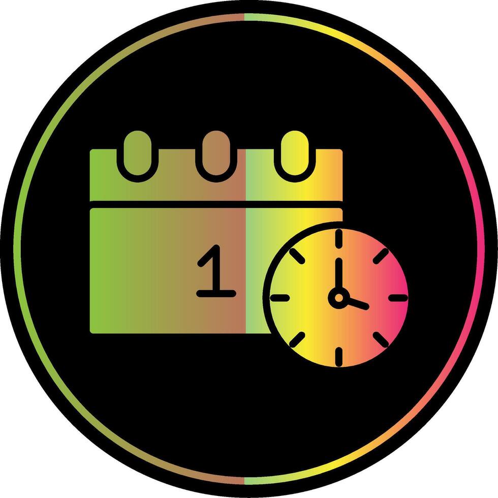New Year Glyph Due Color Icon Design vector