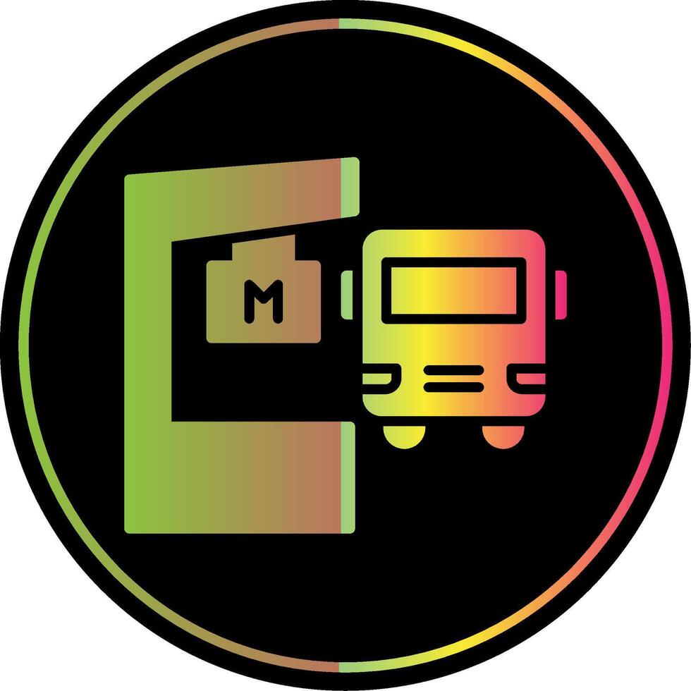 Metro Station Glyph Due Color Icon Design vector