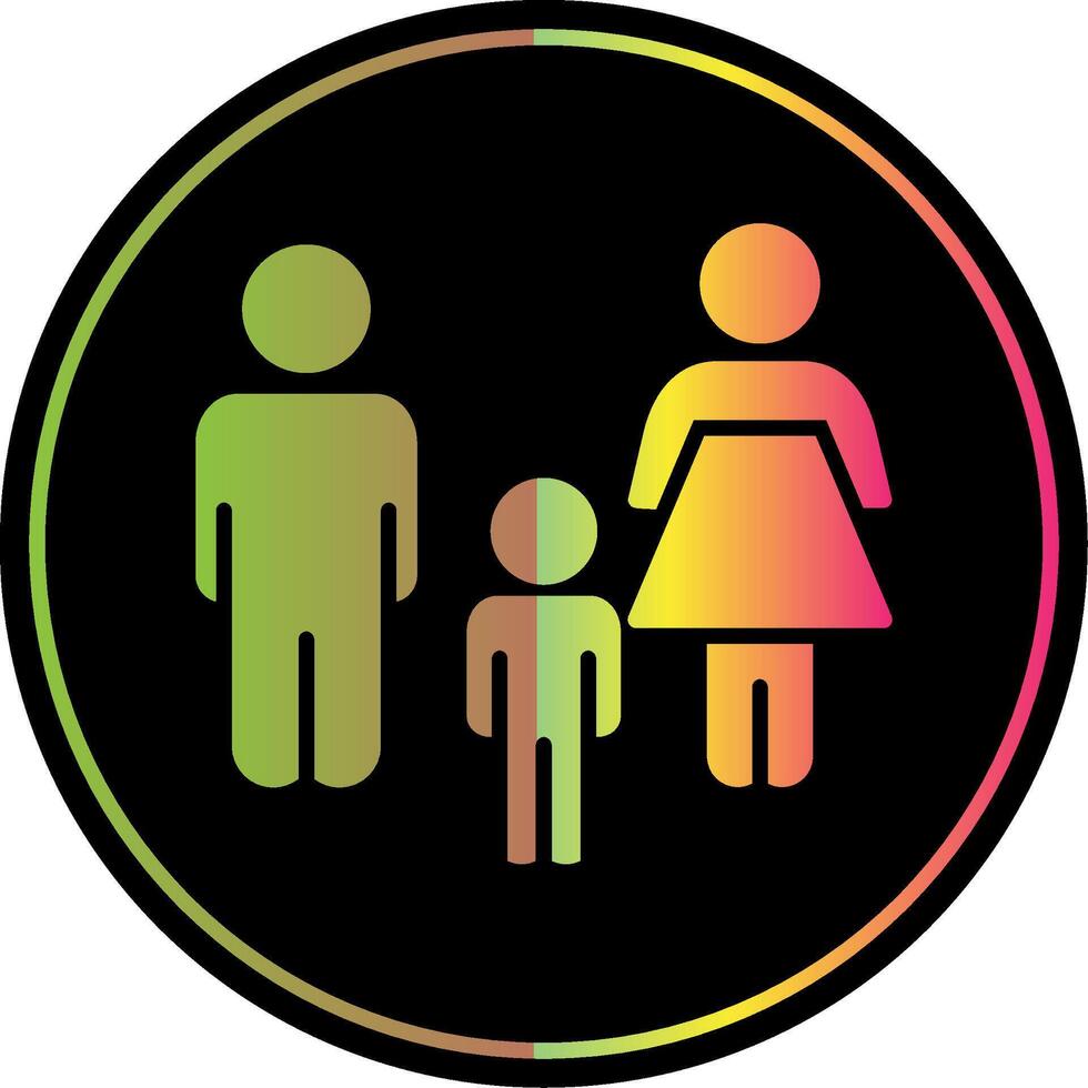 Family Glyph Due Color Icon Design vector