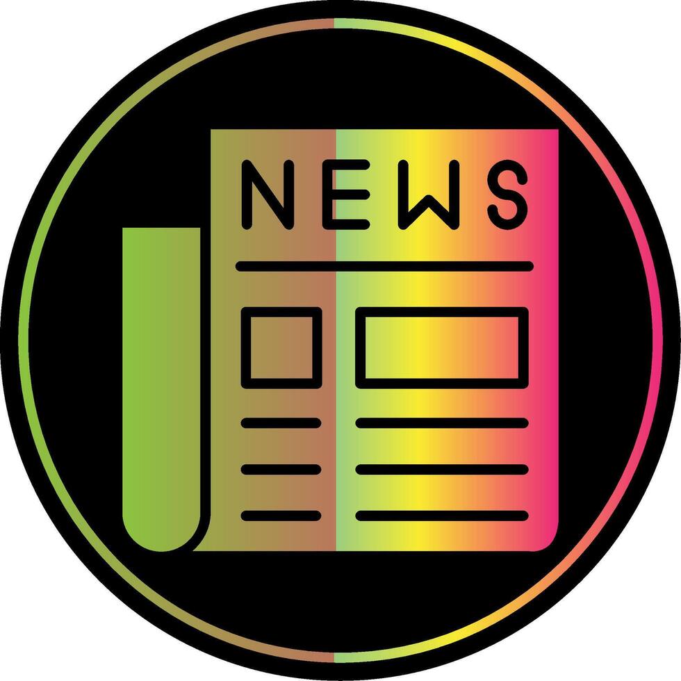 Newspaper Glyph Due Color Icon Design vector