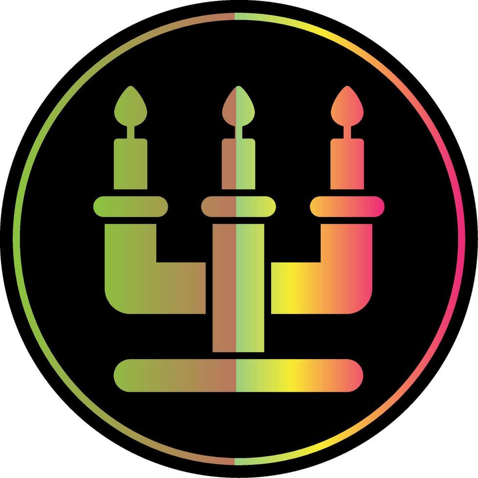 Candelabra Glyph Due Color Icon Design vector